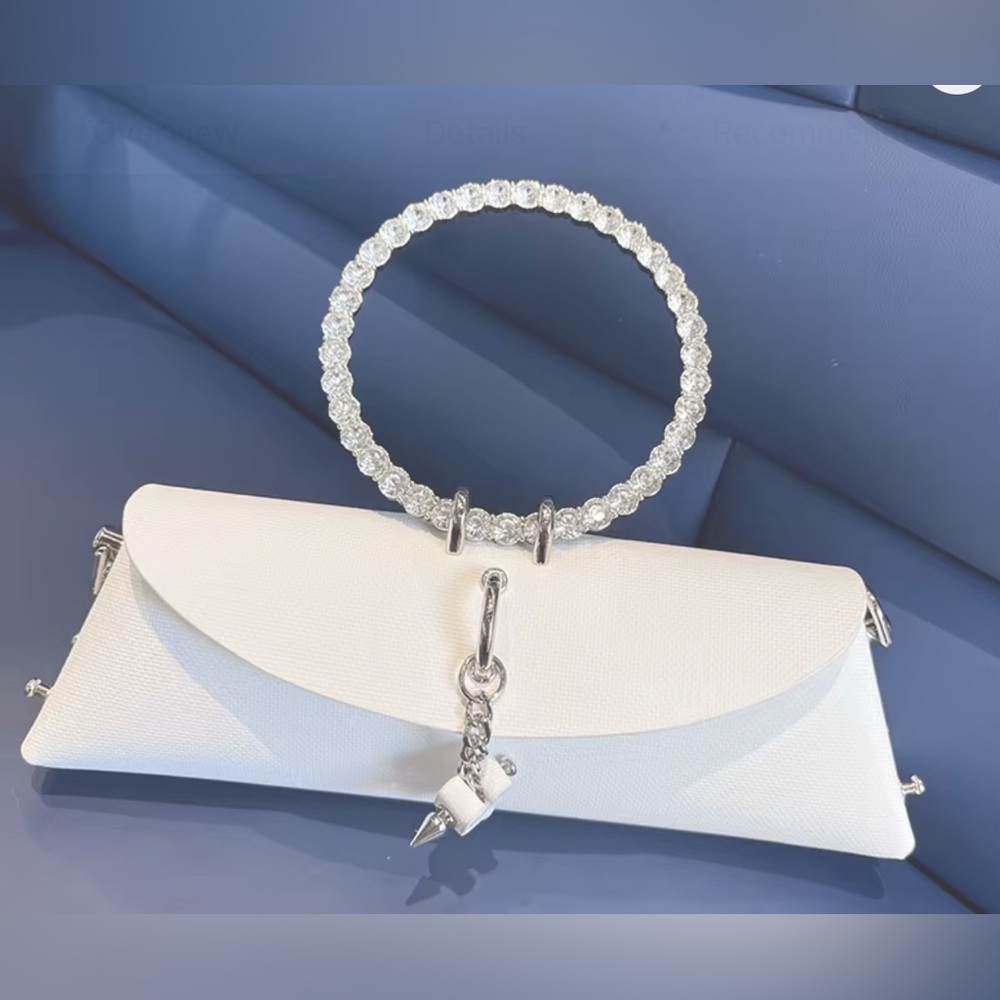 Elegant White Clutch with Silver Accents